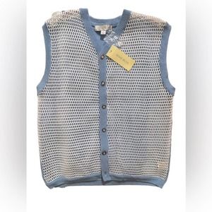 Harry styles inspired vintage mesh vintage sky blue button up vest size 14 kids